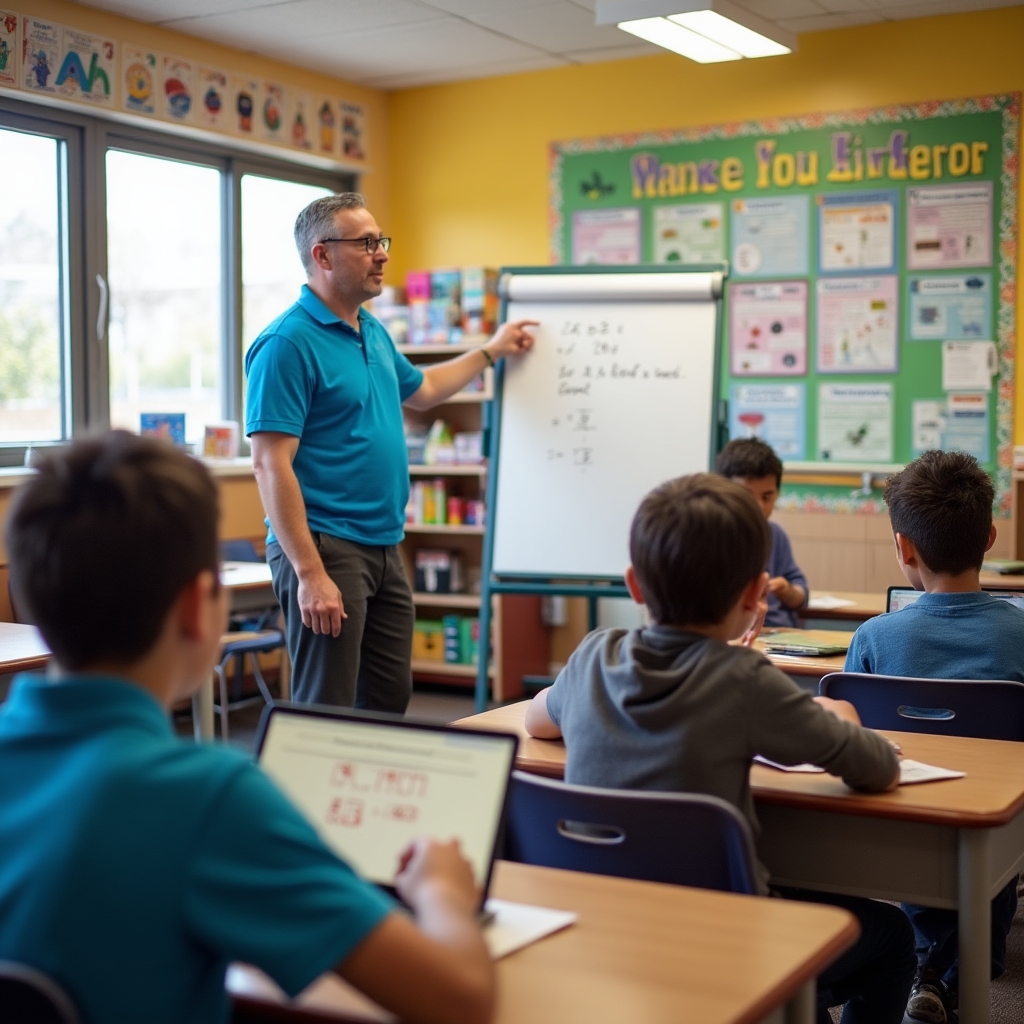 Small learning center classroom with students and instructor